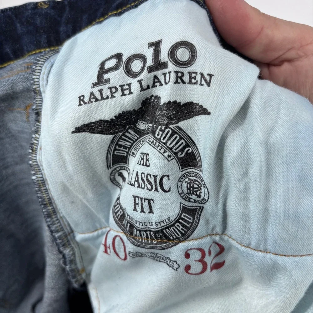 Polo Ralph Lauren Jeans Mens 40x30 (Tag 40x32) Dark Wash Classic Fit Heavyweight